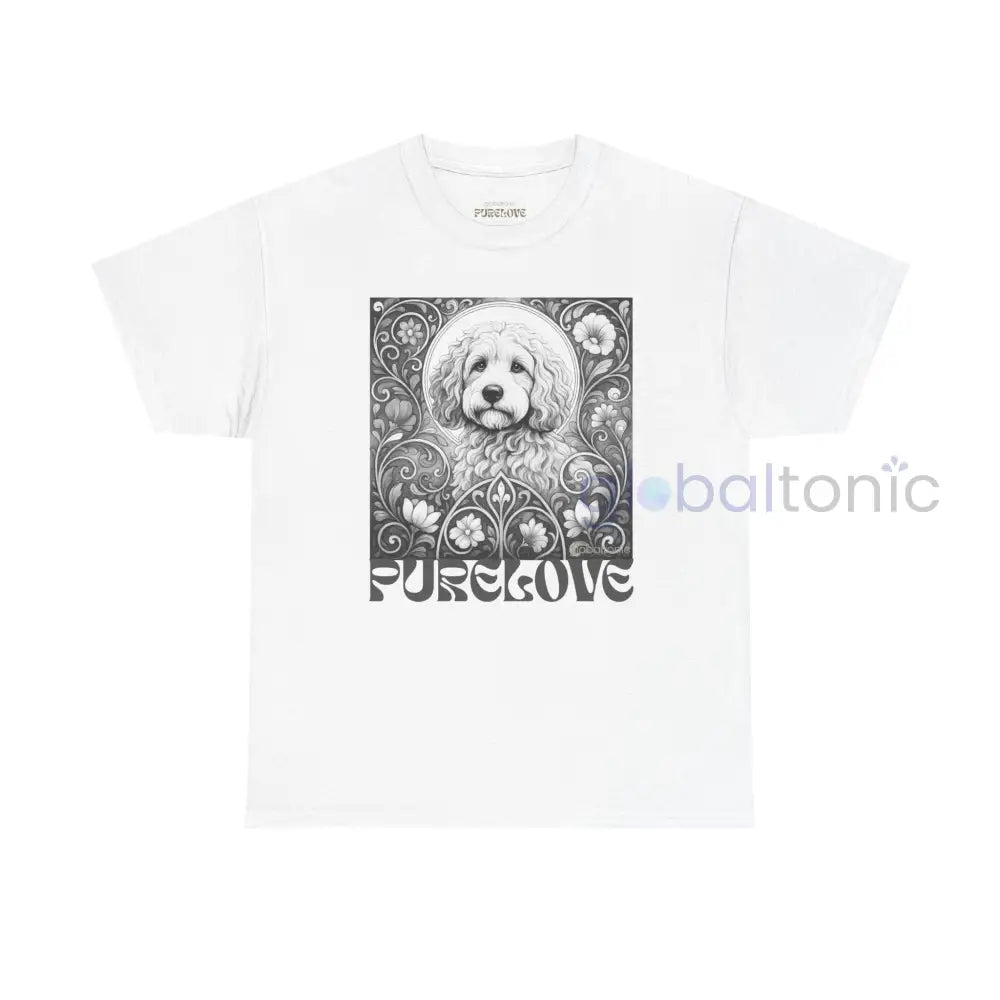Cockapoo (Spoodle) Vintage Unisex Cotton Tee for Dog Lovers (Black & White) T-Shirt