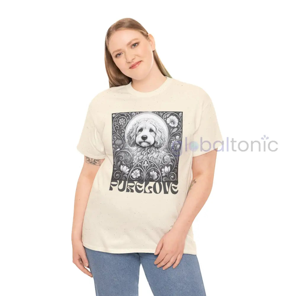 Cockapoo (Spoodle) Vintage Unisex Cotton Tee for Dog Lovers (Black & White) T-Shirt