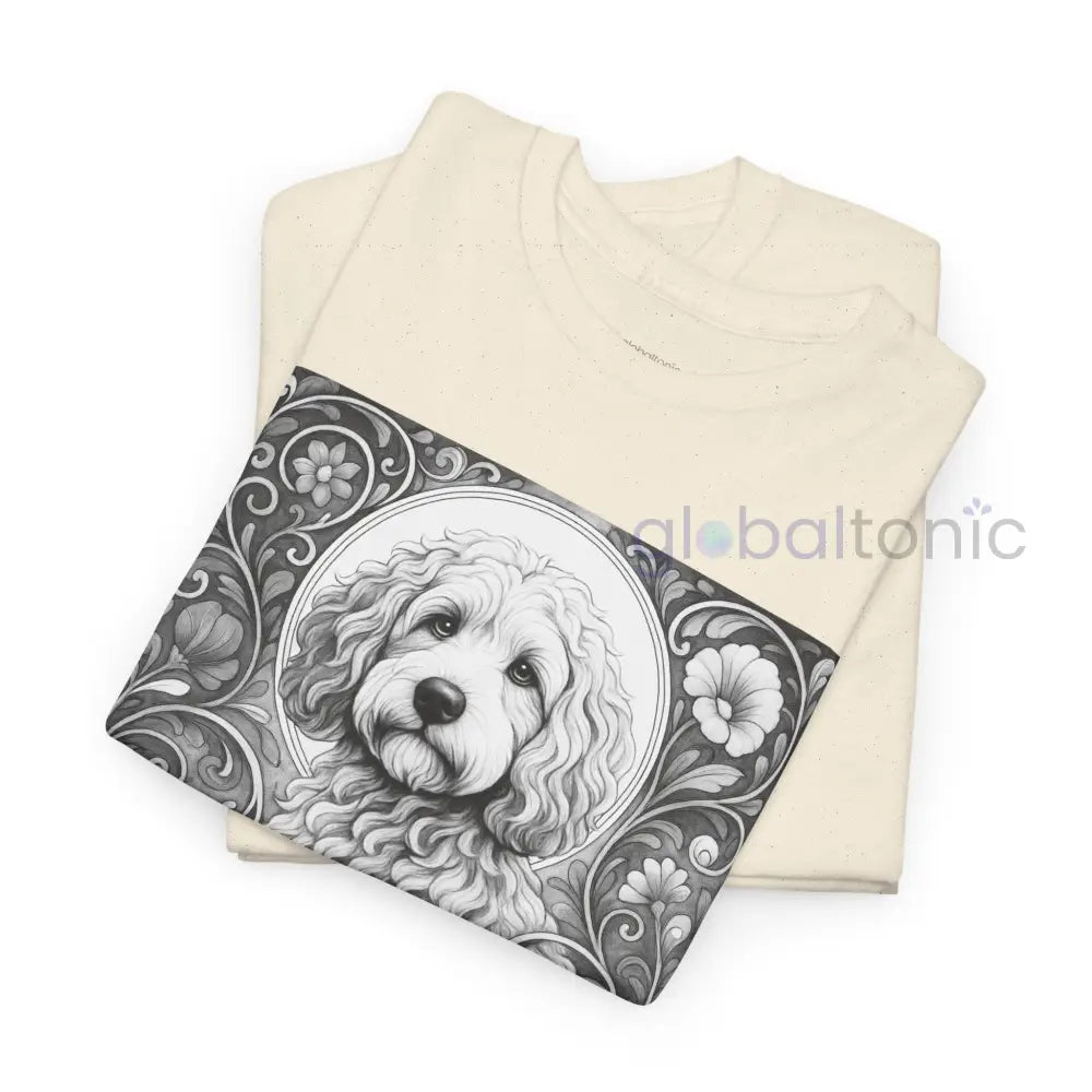 Cockapoo (Spoodle) Vintage Unisex Cotton Tee for Dog Lovers (Black & White) T-Shirt