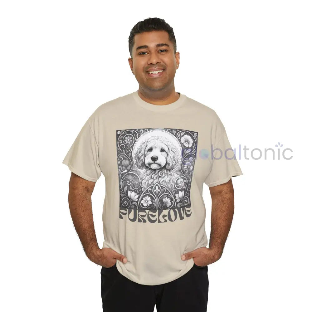 Cockapoo (Spoodle) Vintage Unisex Cotton Tee for Dog Lovers (Black & White) T-Shirt