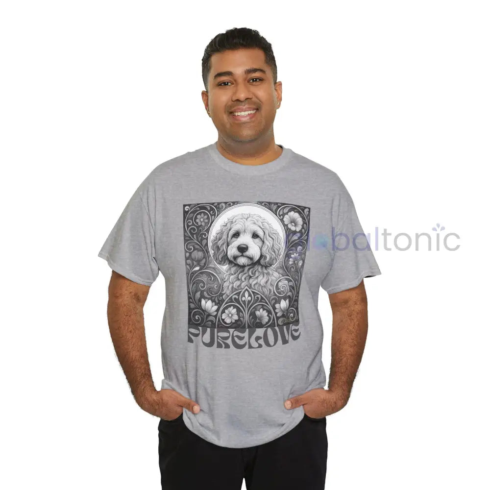 Cockapoo (Spoodle) Vintage Unisex Cotton Tee for Dog Lovers (Black & White) T-Shirt