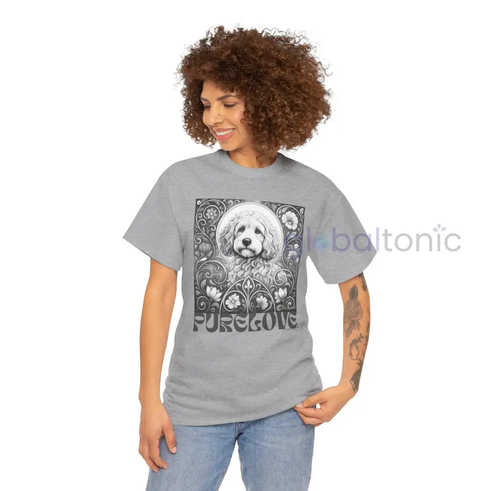 Cockapoo (Spoodle) Vintage Unisex Cotton Tee for Dog Lovers (Black & White) T-Shirt