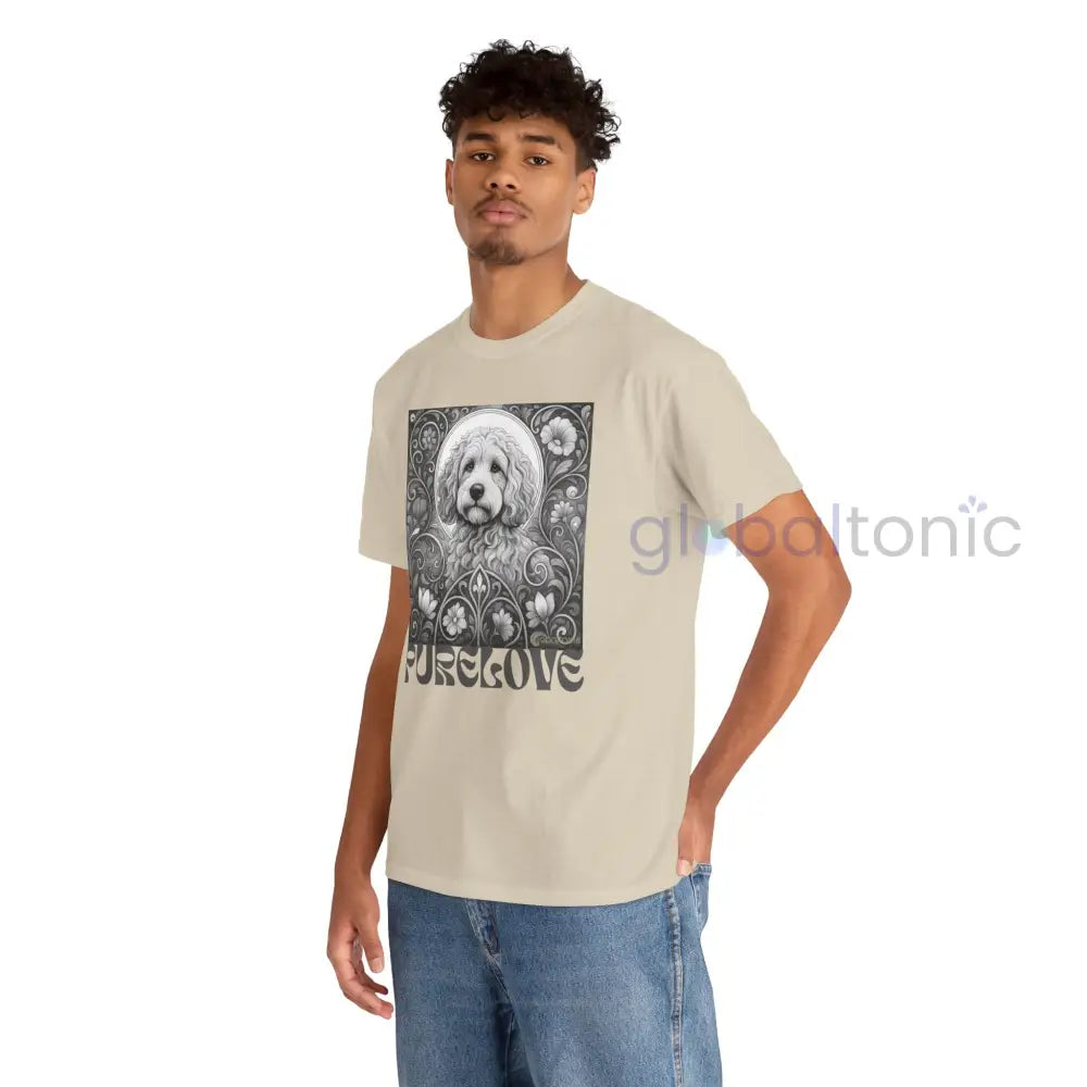 Cockapoo (Spoodle) Vintage Unisex Cotton Tee for Dog Lovers (Black & White) T-Shirt