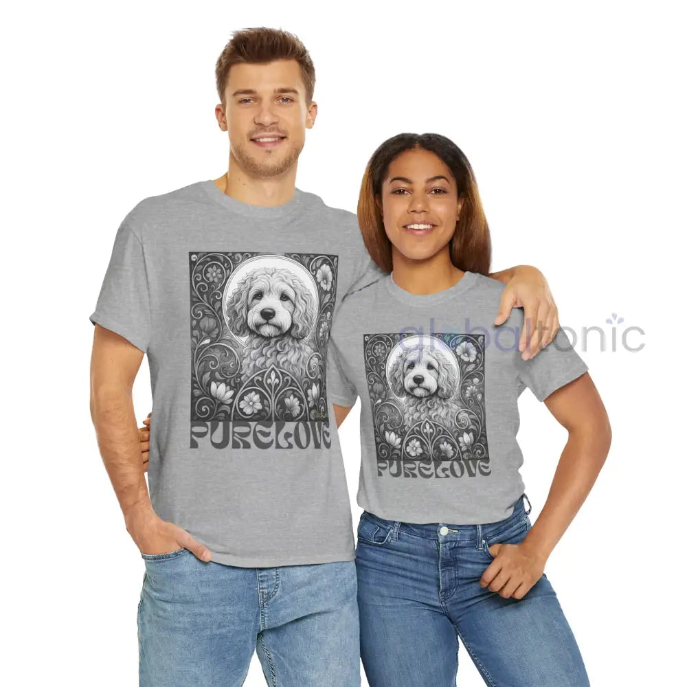 Cockapoo (Spoodle) Vintage Unisex Cotton Tee for Dog Lovers (Black & White) T-Shirt