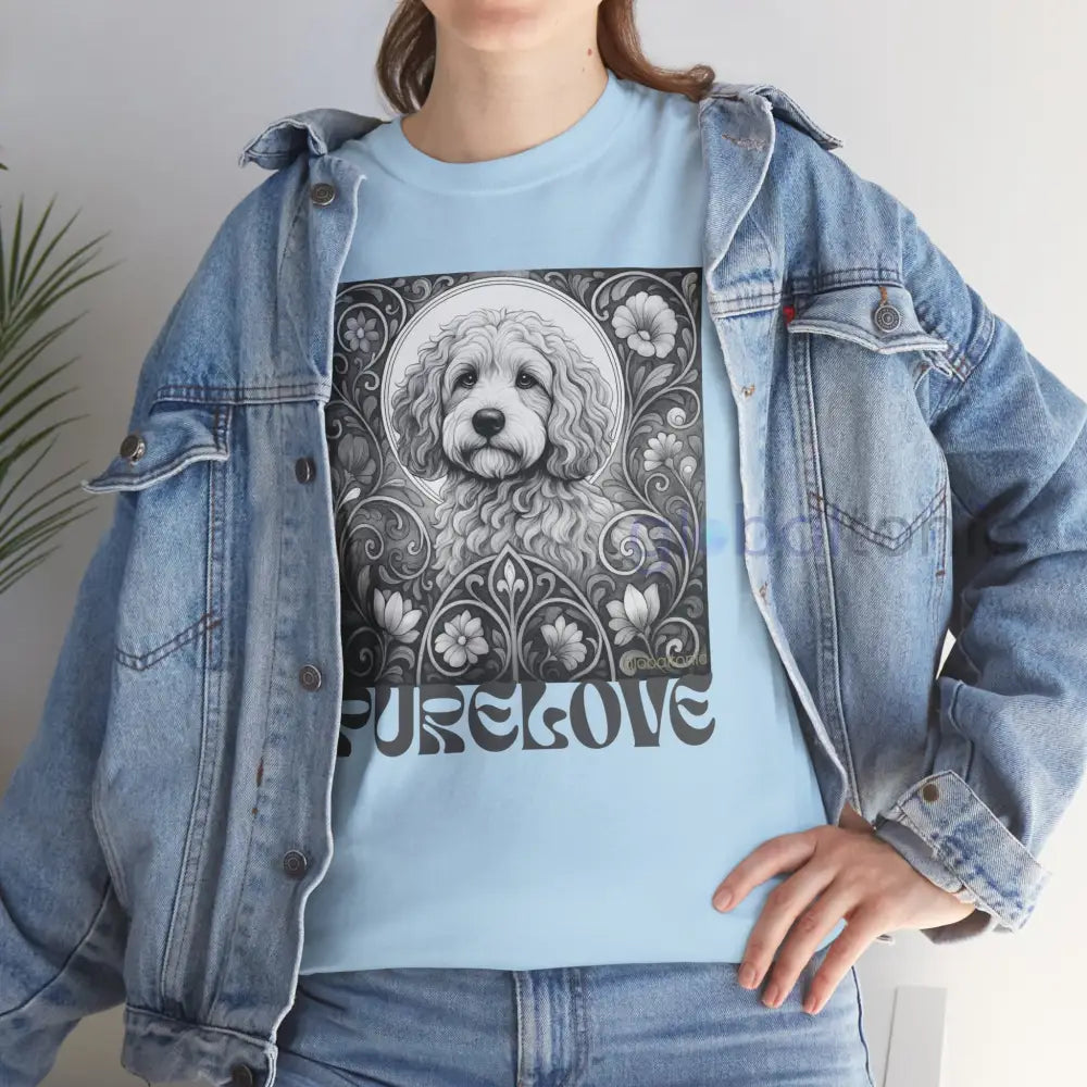 Cockapoo (Spoodle) Vintage Unisex Cotton Tee for Dog Lovers (Black & White) T-Shirt
