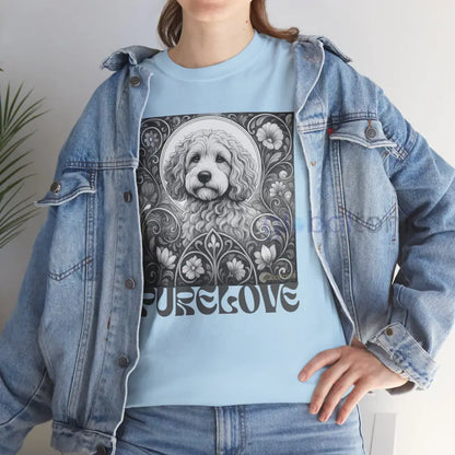 Cockapoo (Spoodle) Vintage Unisex Cotton Tee for Dog Lovers (Black & White) T-Shirt