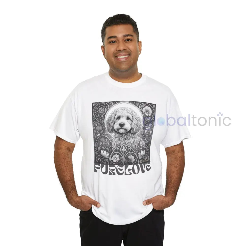 Cockapoo (Spoodle) Vintage Unisex Cotton Tee for Dog Lovers (Black & White) T-Shirt