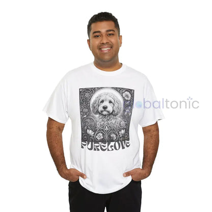 Cockapoo (Spoodle) Vintage Unisex Cotton Tee for Dog Lovers (Black & White) T-Shirt