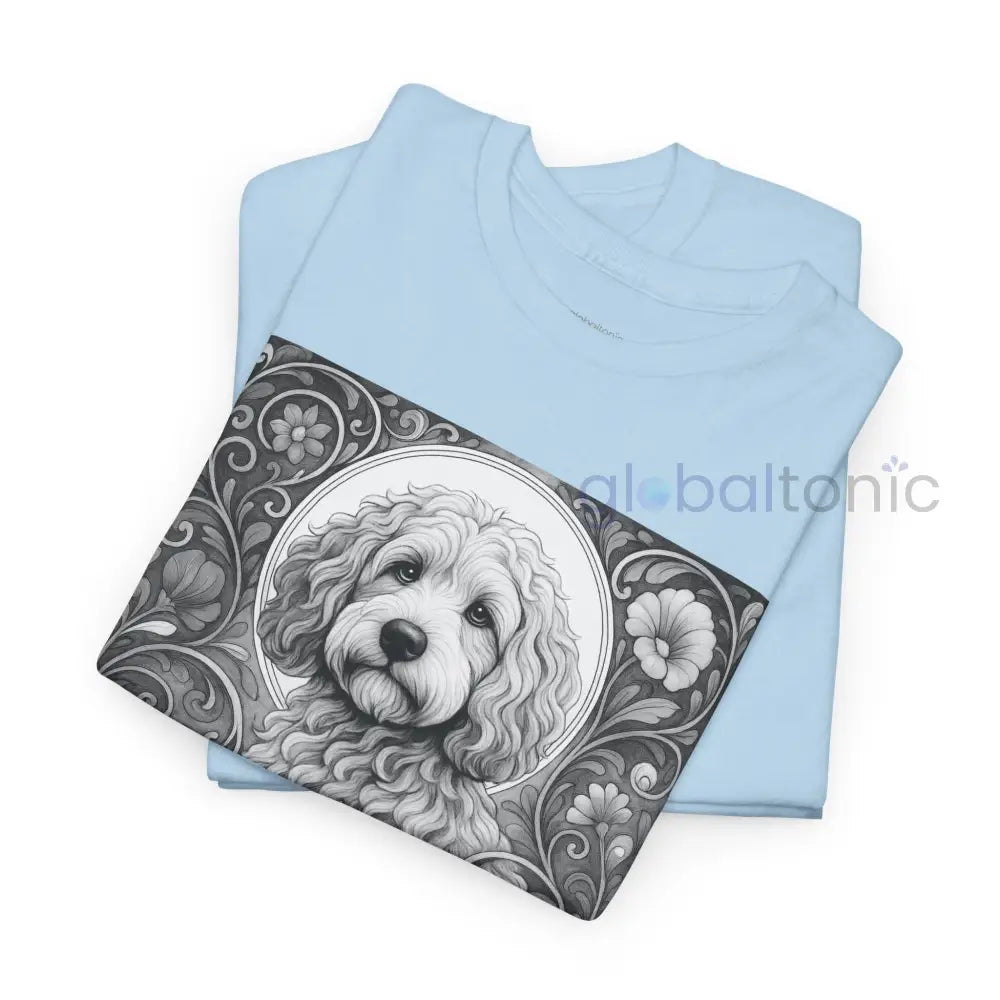 Cockapoo (Spoodle) Vintage Unisex Cotton Tee for Dog Lovers (Black & White) T-Shirt