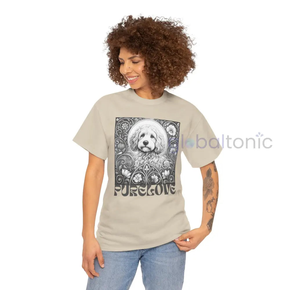 Cockapoo (Spoodle) Vintage Unisex Cotton Tee for Dog Lovers (Black & White) T-Shirt