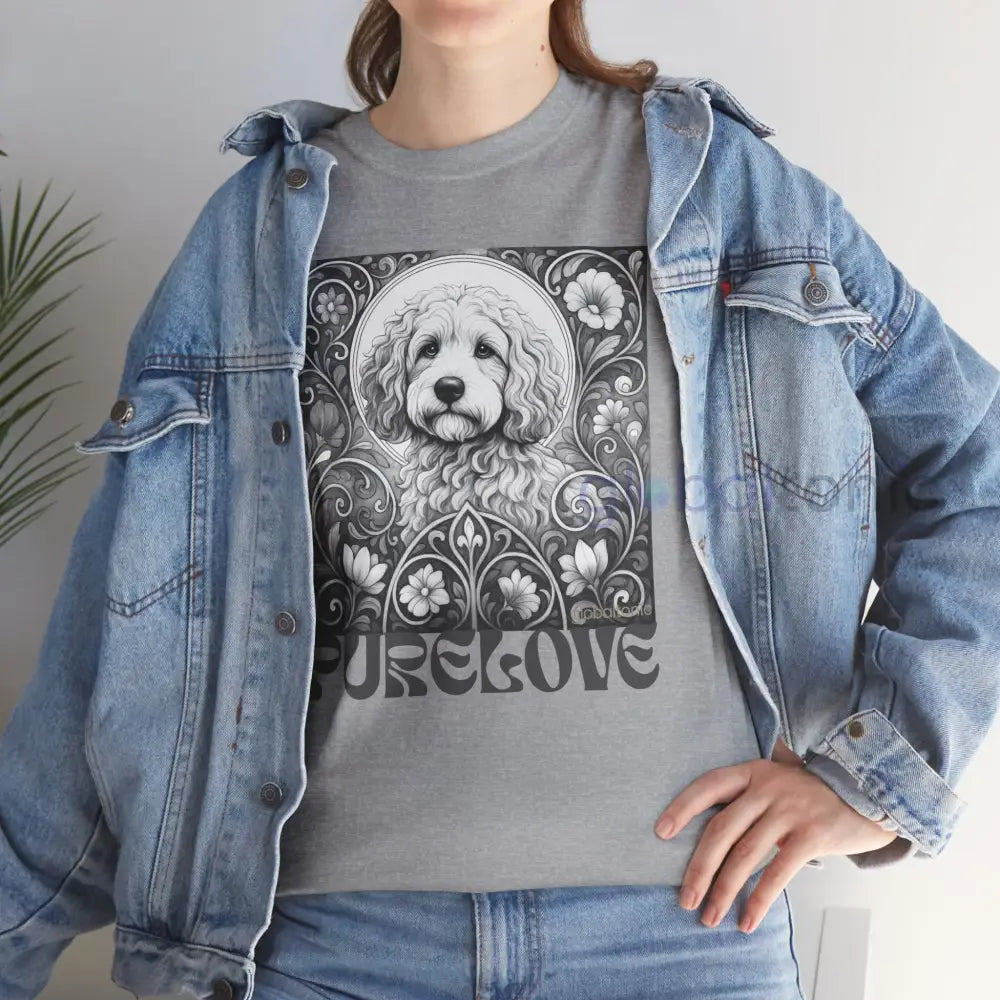 Cockapoo (Spoodle) Vintage Unisex Cotton Tee for Dog Lovers (Black & White) T-Shirt