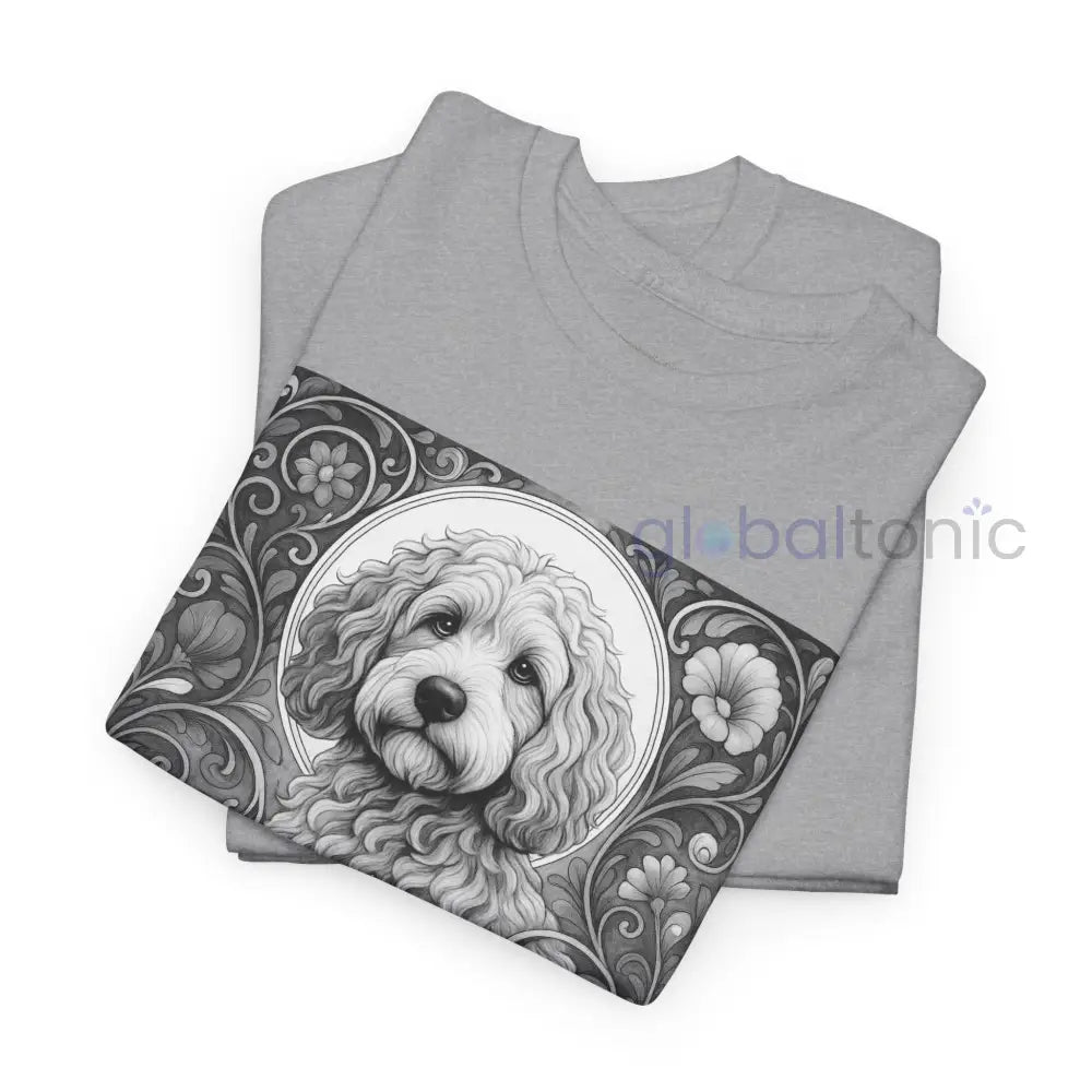 Cockapoo (Spoodle) Vintage Unisex Cotton Tee for Dog Lovers (Black & White) T-Shirt