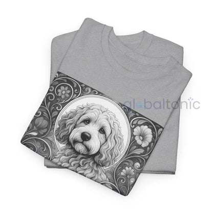 Cockapoo (Spoodle) Vintage Unisex Cotton Tee for Dog Lovers (Black & White) T-Shirt