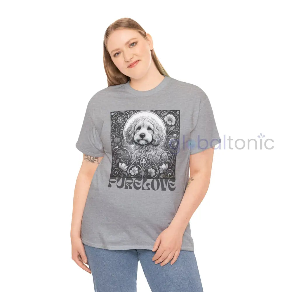 Cockapoo (Spoodle) Vintage Unisex Cotton Tee for Dog Lovers (Black & White) T-Shirt