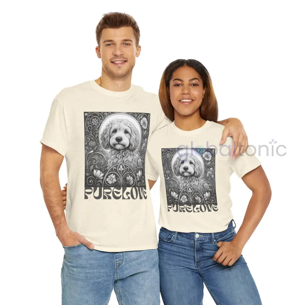 Cockapoo (Spoodle) Vintage Unisex Cotton Tee for Dog Lovers (Black & White) T-Shirt