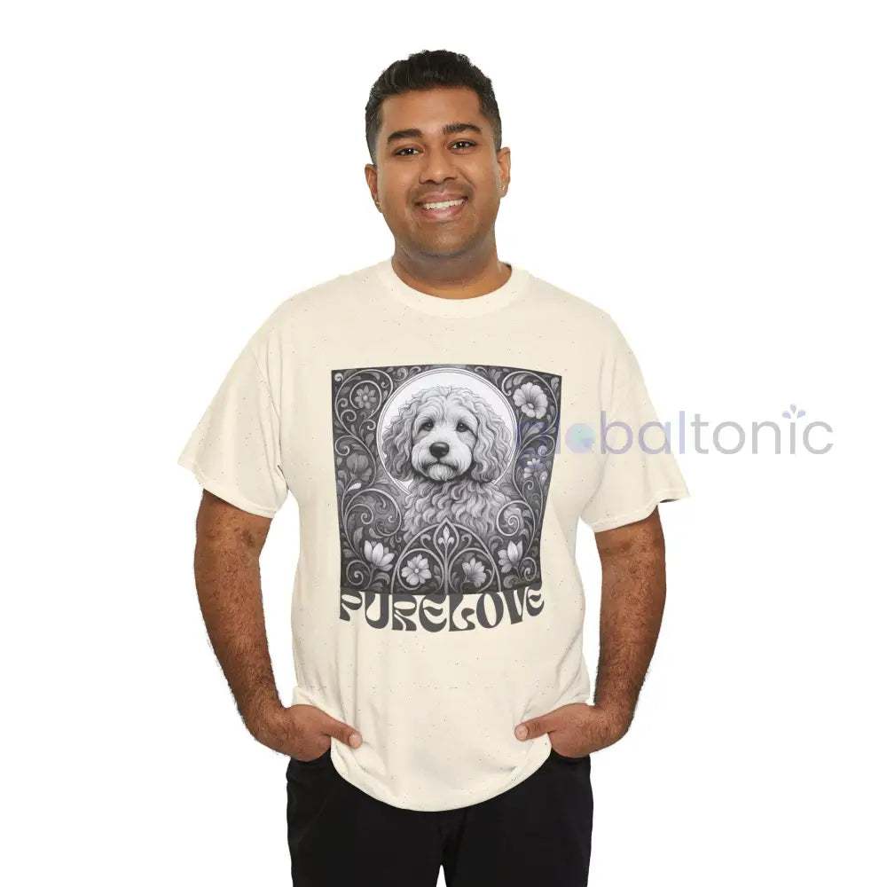 Cockapoo (Spoodle) Vintage Unisex Cotton Tee for Dog Lovers (Black & White) T-Shirt