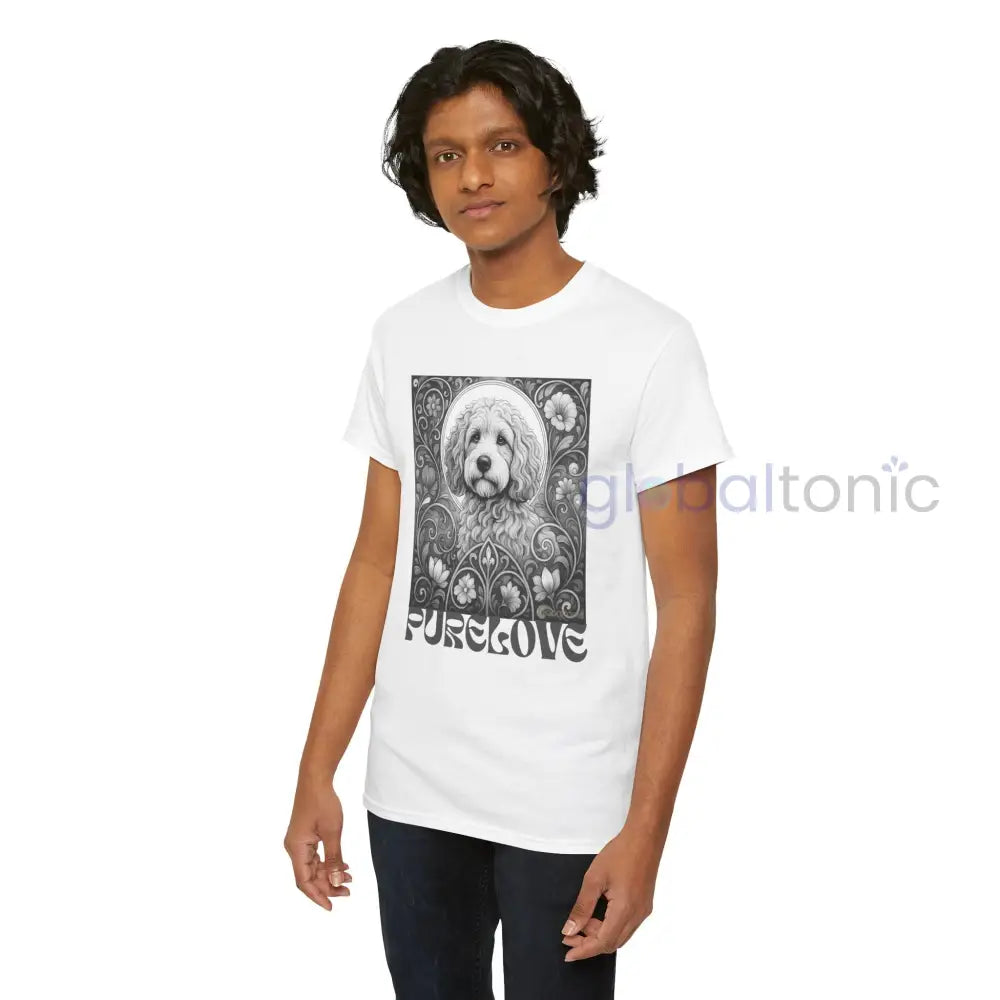 Cockapoo (Spoodle) Vintage Unisex Cotton Tee for Dog Lovers (Black & White) T-Shirt