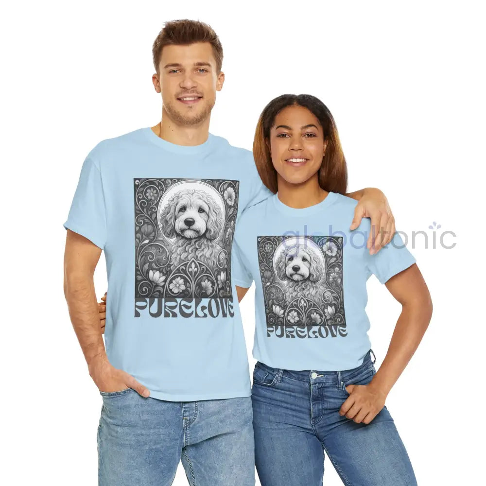Cockapoo (Spoodle) Vintage Unisex Cotton Tee for Dog Lovers (Black & White) T-Shirt