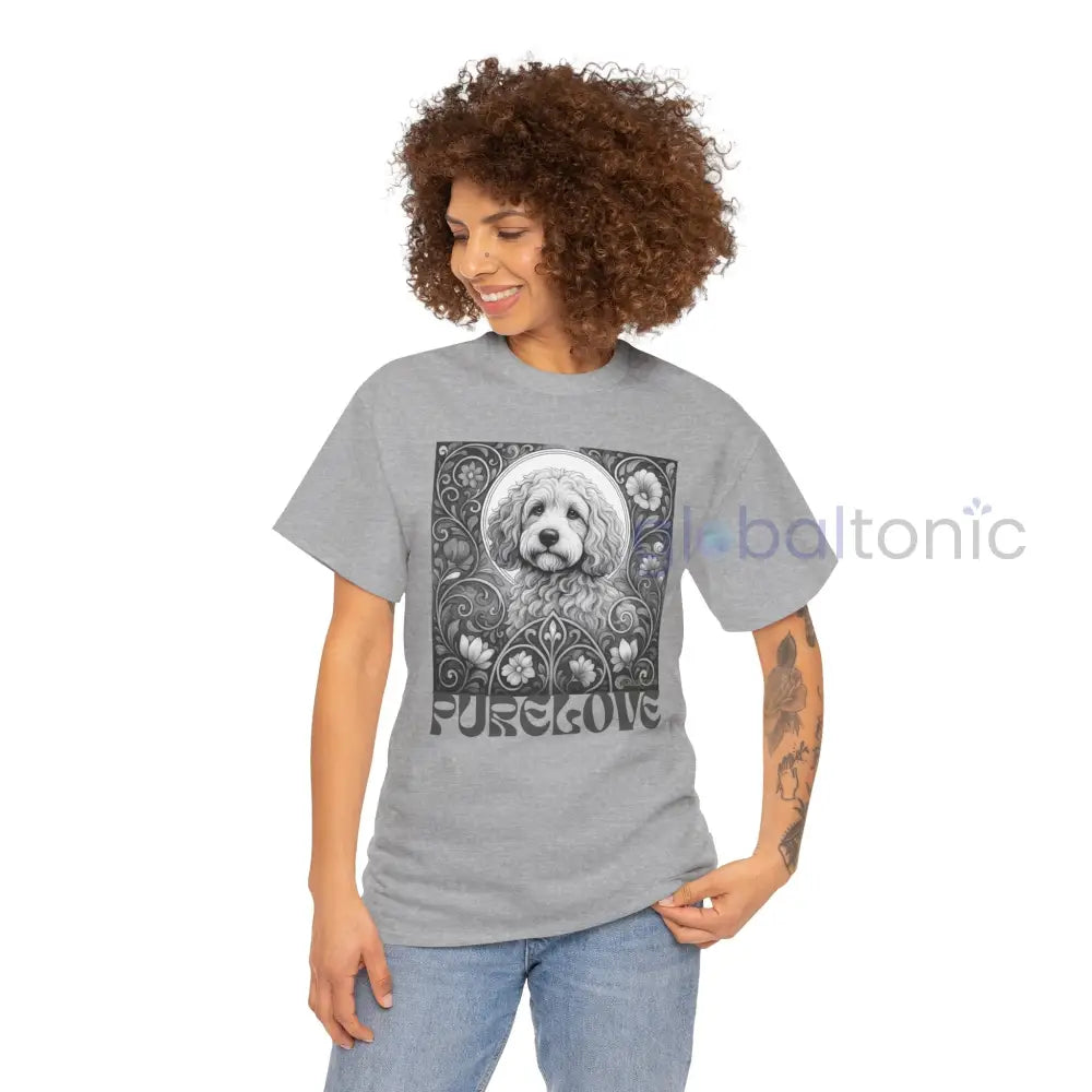 Cockapoo (Spoodle) Vintage Unisex Cotton Tee for Dog Lovers (Black & White) T-Shirt