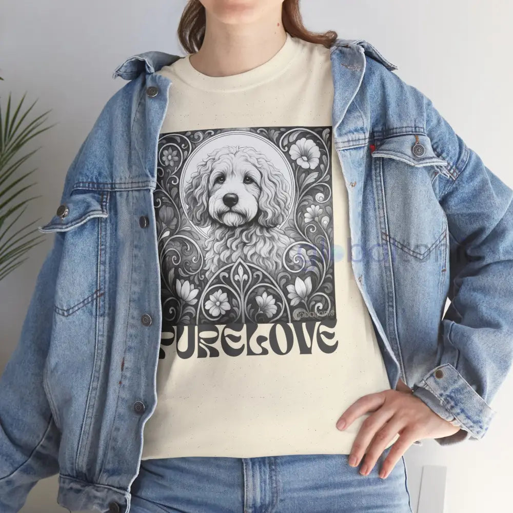 Cockapoo (Spoodle) Vintage Unisex Cotton Tee for Dog Lovers (Black & White) T-Shirt