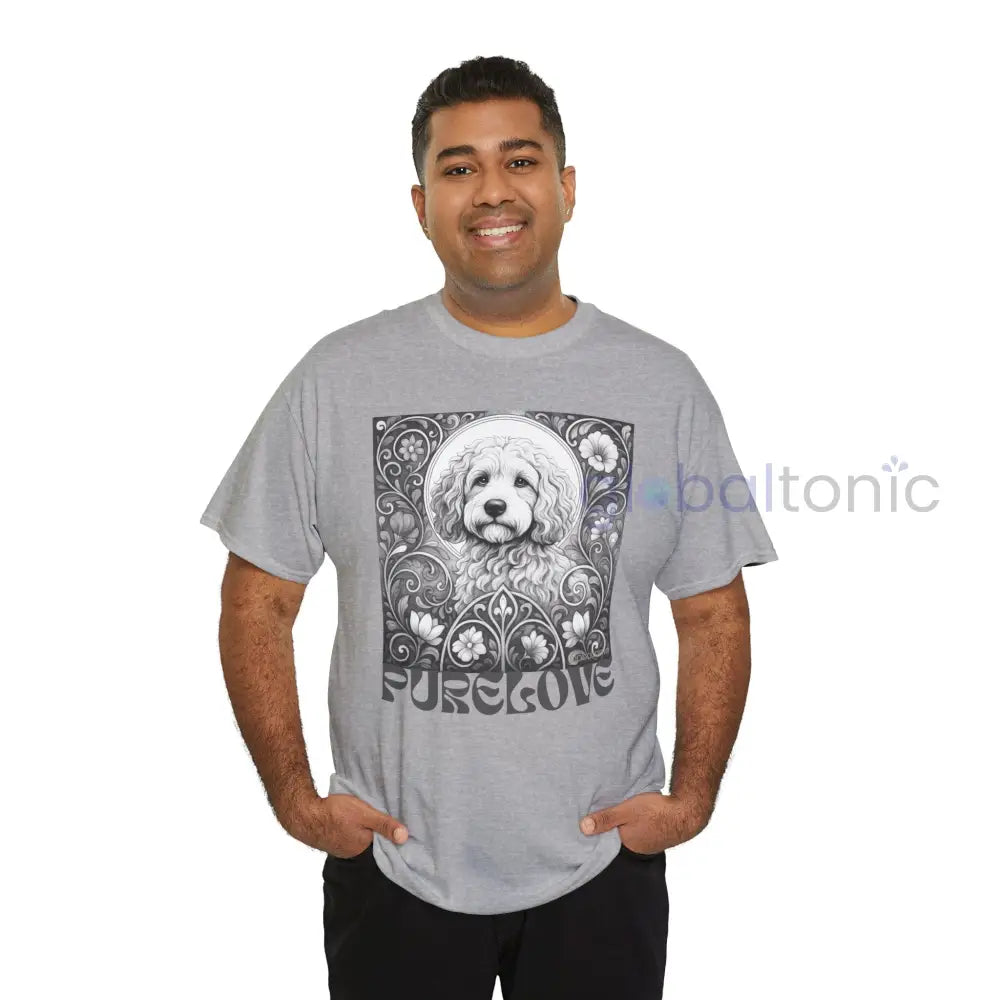 Cockapoo (Spoodle) Vintage Unisex Cotton Tee for Dog Lovers (Black & White) T-Shirt