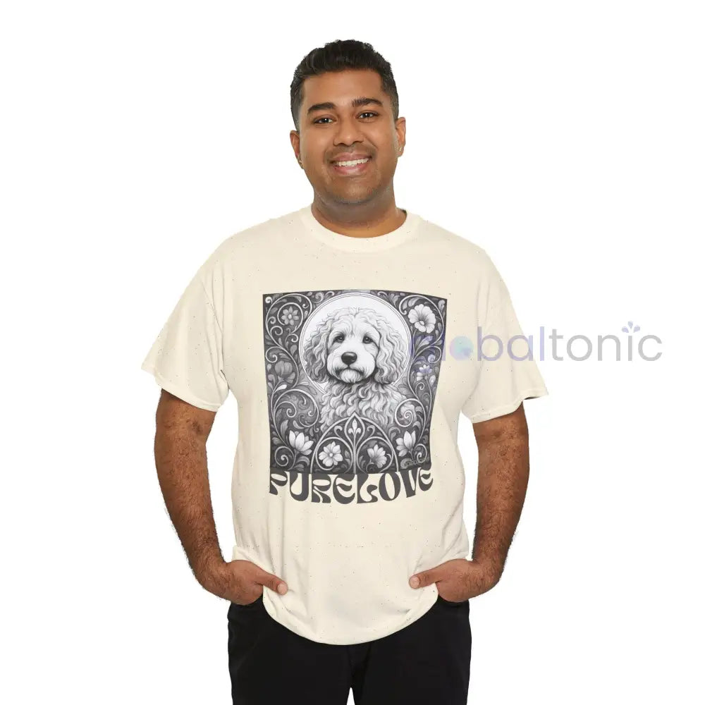 Cockapoo (Spoodle) Vintage Unisex Cotton Tee for Dog Lovers (Black & White) T-Shirt
