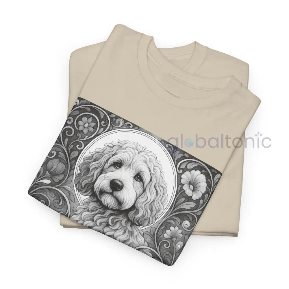 Cockapoo (Spoodle) Vintage Unisex Cotton Tee for Dog Lovers (Black & White) T-Shirt