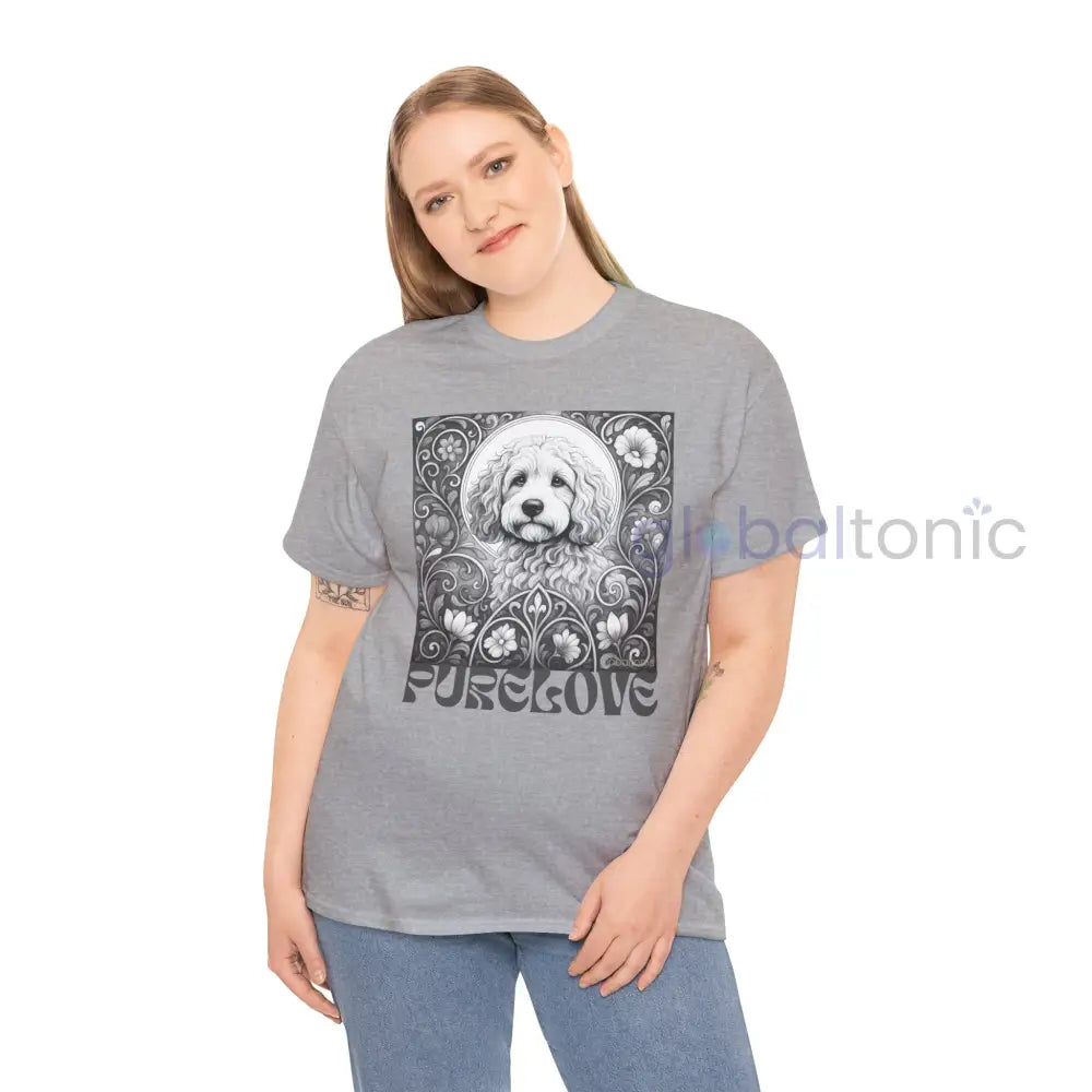 Cockapoo (Spoodle) Vintage Unisex Cotton Tee for Dog Lovers (Black & White) T-Shirt