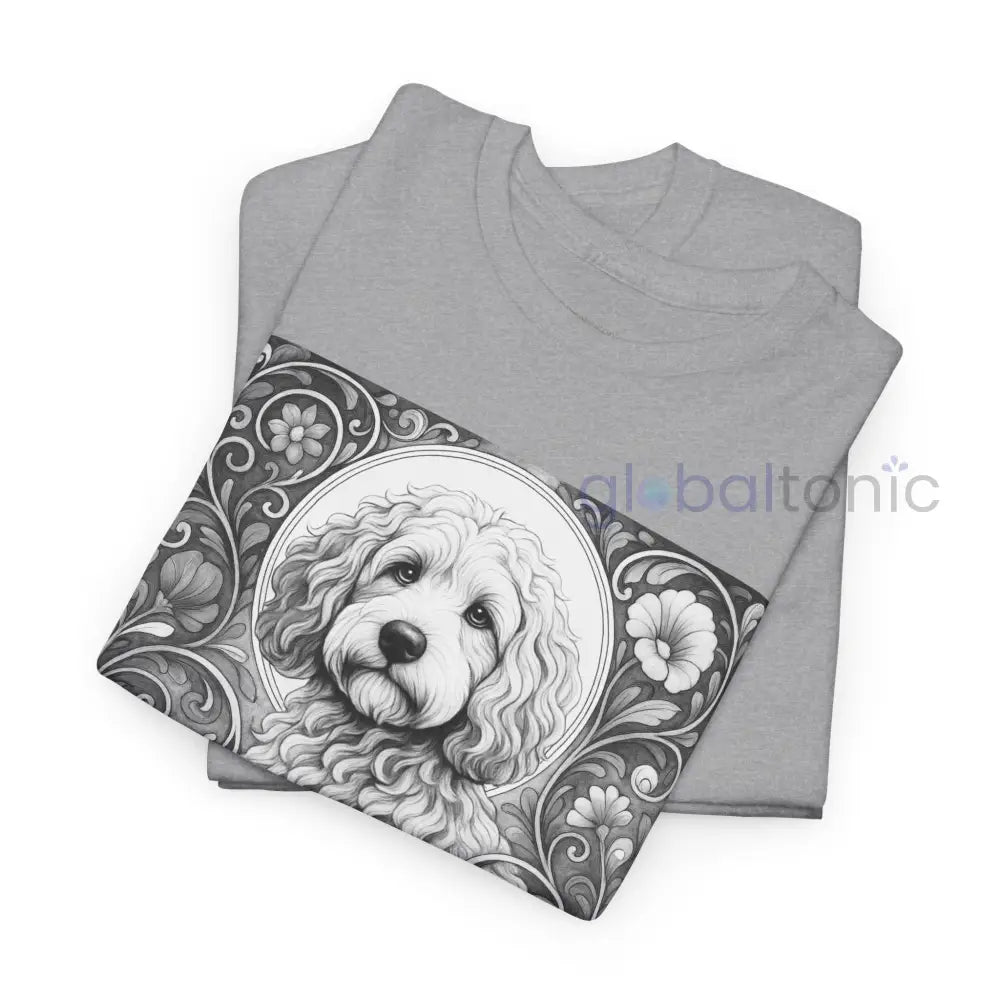 Cockapoo (Spoodle) Vintage Unisex Cotton Tee for Dog Lovers (Black & White) T-Shirt