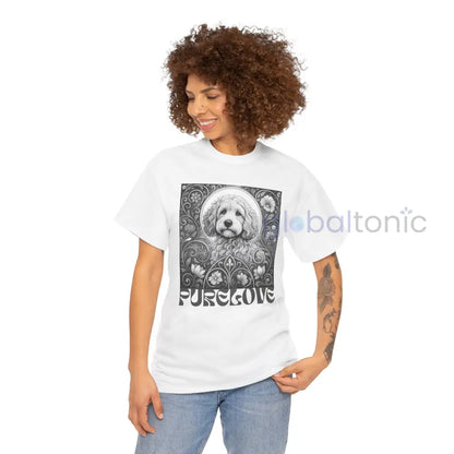 Cockapoo (Spoodle) Vintage Unisex Cotton Tee for Dog Lovers (Black & White) T-Shirt