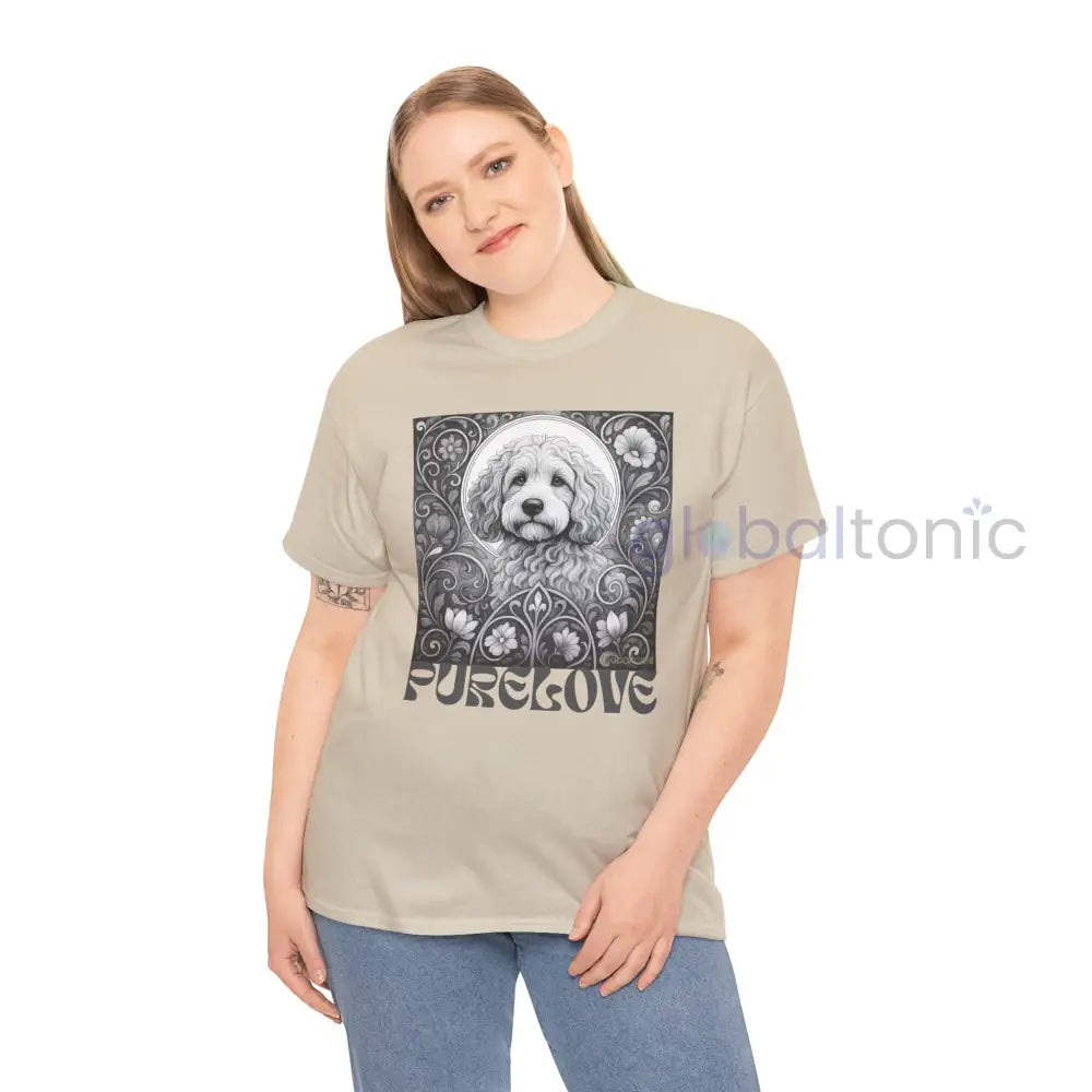 Cockapoo (Spoodle) Vintage Unisex Cotton Tee for Dog Lovers (Black & White) T-Shirt