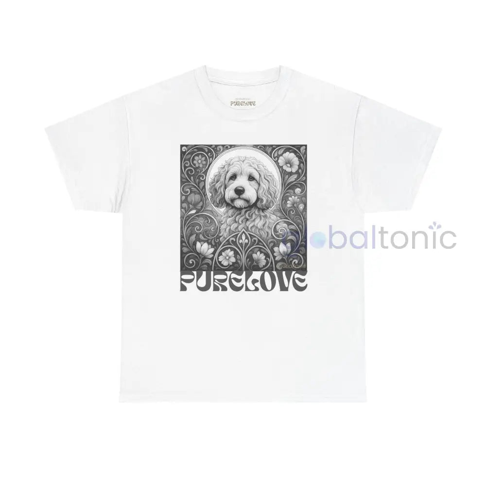 Cockapoo (Spoodle) Vintage Unisex Cotton Tee for Dog Lovers (Black & White) T-Shirt