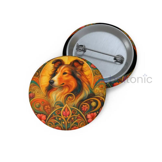 Collie Dog Pin Button - Vintage Design Gift for Dog Lovers & Pet Owners 1.25’’ Accessories