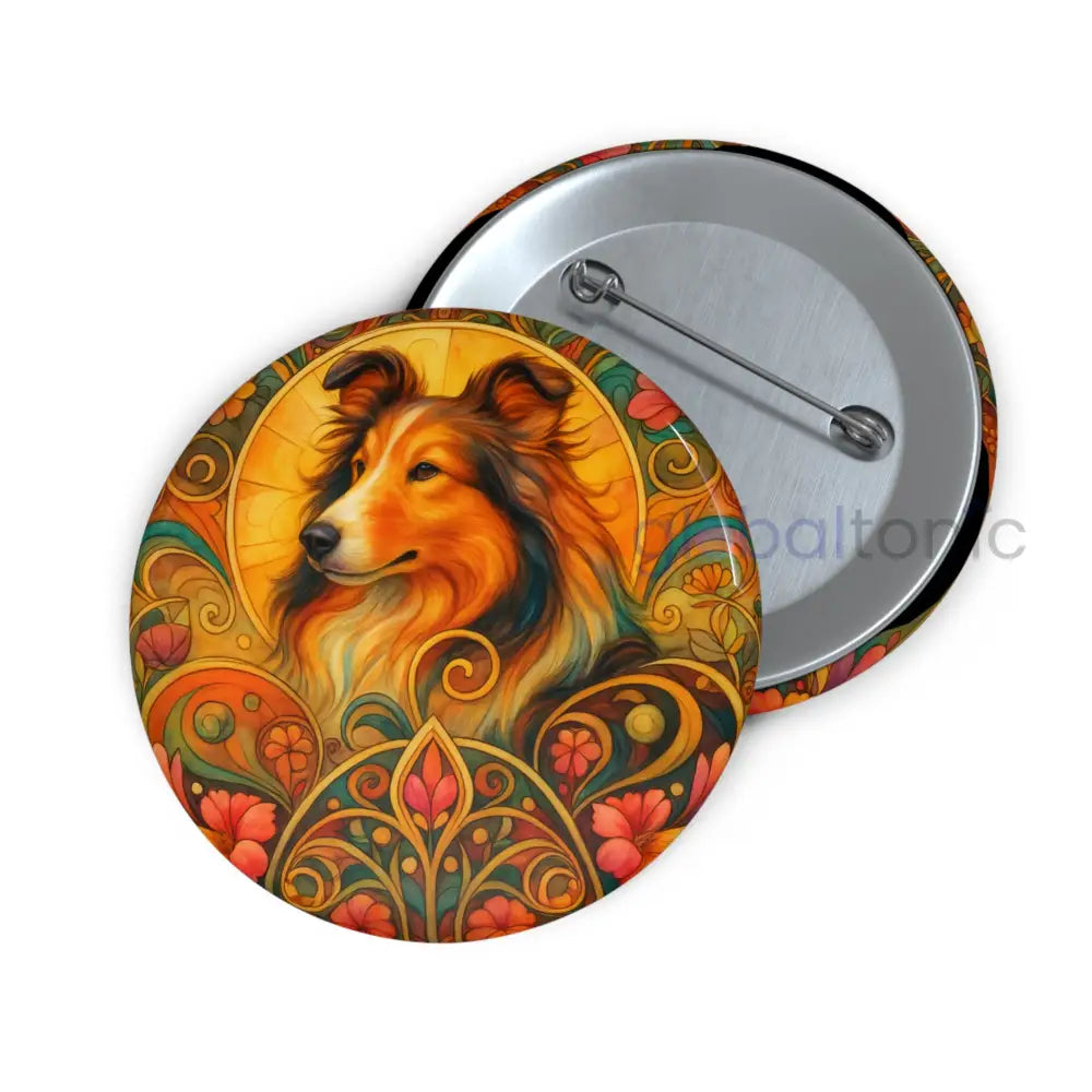 Collie Dog Pin Button - Vintage Design Gift for Dog Lovers & Pet Owners 2.25’’ Accessories
