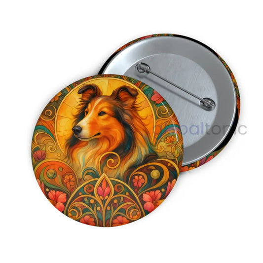 Collie Dog Pin Button - Vintage Design Gift for Dog Lovers & Pet Owners 2.25’’ Accessories