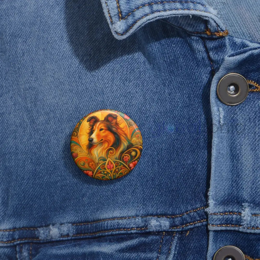 Collie Dog Pin Button - Vintage Design Gift for Dog Lovers & Pet Owners Accessories