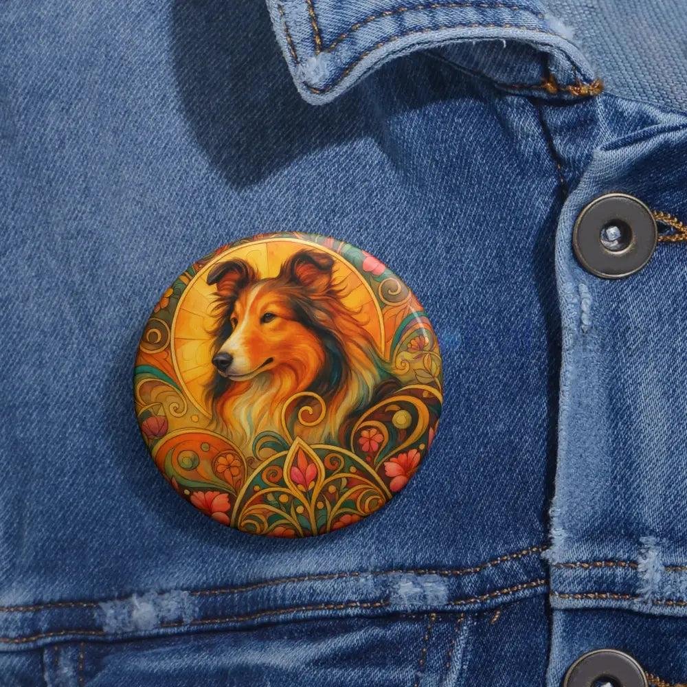 Collie Dog Pin Button - Vintage Design Gift for Dog Lovers & Pet Owners Accessories