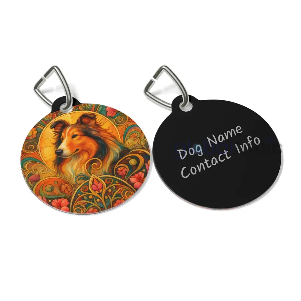 Collie Dog Tag - Vintage Design Gift for Dog Lovers & Pet Owners 1’’ Pets