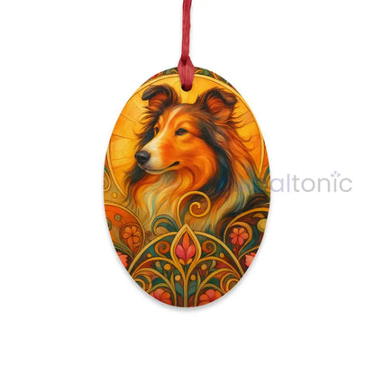 Collie Wooden Magnet Ornament – Christmas Decoration & Pet Lover Gift Oval / One Size Home Decor