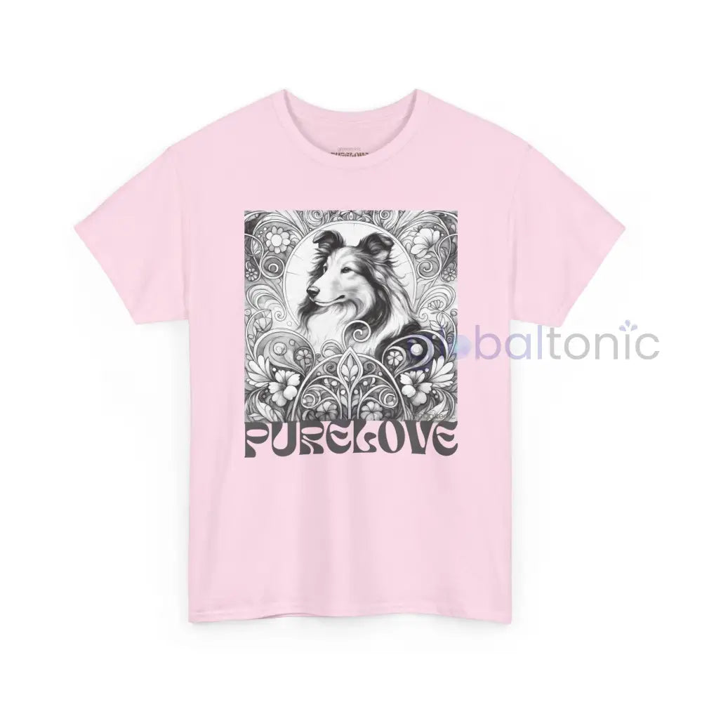 Collie Vintage Unisex Cotton Tee for Dog Lovers (Black & White) T-Shirt