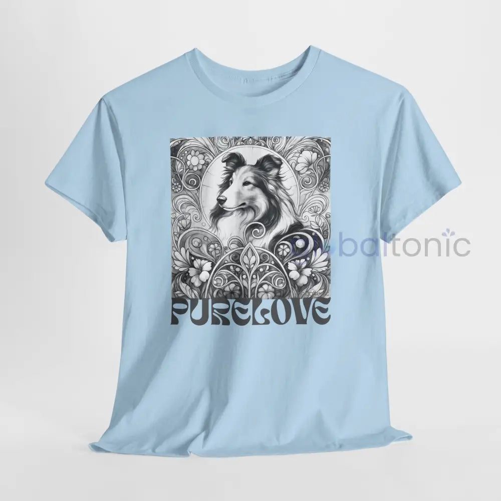 Collie Vintage Unisex Cotton Tee for Dog Lovers (Black & White) T-Shirt