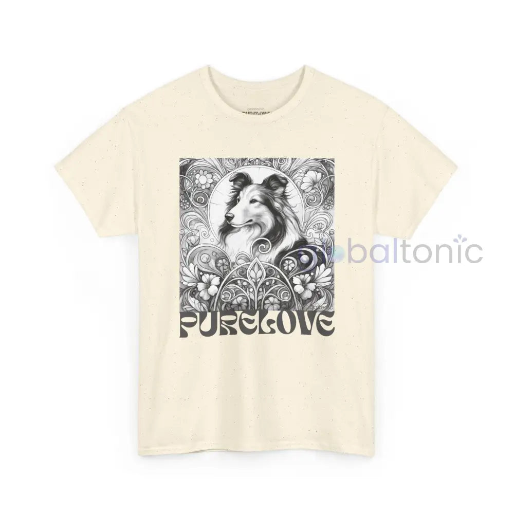 Collie Vintage Unisex Cotton Tee for Dog Lovers (Black & White) T-Shirt