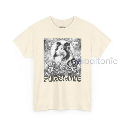Collie Vintage Unisex Cotton Tee for Dog Lovers (Black & White) T-Shirt