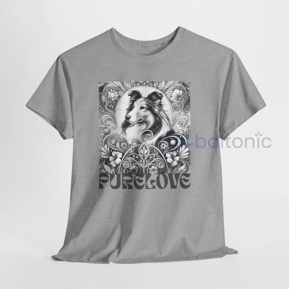 Collie Vintage Unisex Cotton Tee for Dog Lovers (Black & White) T-Shirt