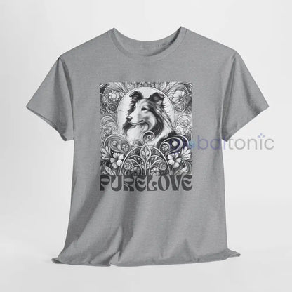 Collie Vintage Unisex Cotton Tee for Dog Lovers (Black & White) T-Shirt