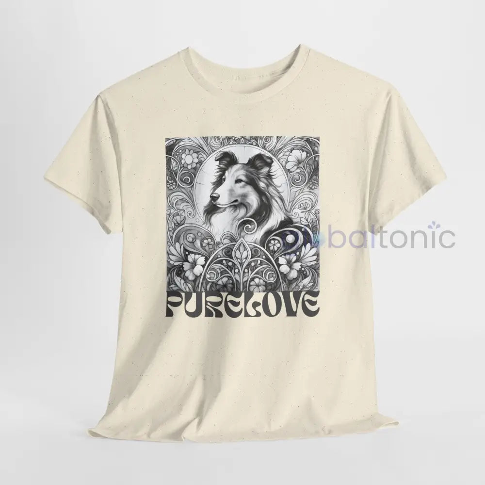 Collie Vintage Unisex Cotton Tee for Dog Lovers (Black & White) T-Shirt