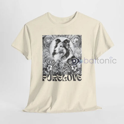 Collie Vintage Unisex Cotton Tee for Dog Lovers (Black & White) T-Shirt