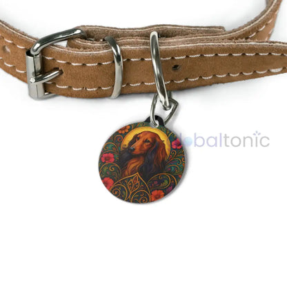 Dachshund Longhair Dog Tag - Vintage Design Gift for Dog Lovers & Pet Owners 1’’ Pets