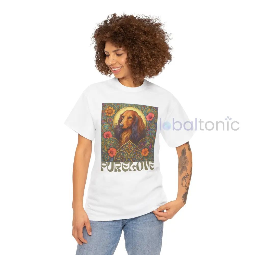 Dachshund Longhair Vintage Graphic T-Shirt – Unisex Cotton Tee for Dog Lovers T-Shirt