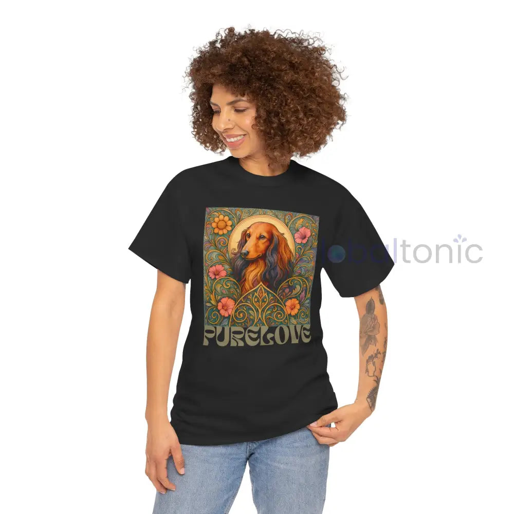 Dachshund Longhair Vintage Graphic T-Shirt – Unisex Cotton Tee for Dog Lovers T-Shirt